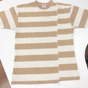 URBAN OUTFITTERS UO BEIGE & WHITE STRIPED T-SHIRT